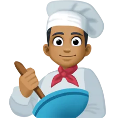 man cook: medium-dark skin tone til Facebook platform