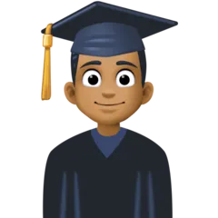 Facebook platformu için man student: medium-dark skin tone