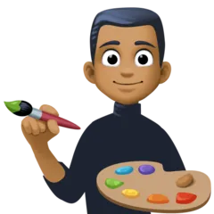 man artist: medium-dark skin tone til Facebook platform