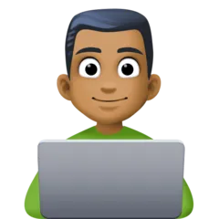 man technologist: medium-dark skin tone สำหรับแพลตฟอร์ม Facebook