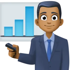 Facebook platformu için man office worker: medium-dark skin tone