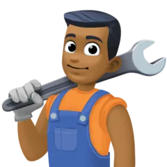man mechanic: medium-dark skin tone für Facebook Plattform