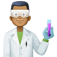man scientist: medium-dark skin tone pentru platforma Facebook