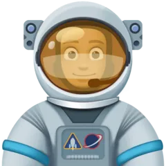 man astronaut: medium-dark skin tone สำหรับแพลตฟอร์ม Facebook