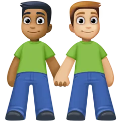 Facebook 플랫폼을 위한 men holding hands: medium-dark skin tone, medium-light skin tone