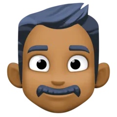 man: medium-dark skin tone untuk platform Facebook