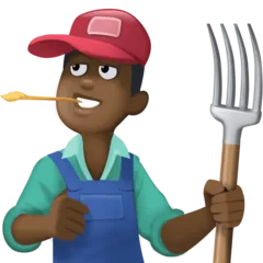 man farmer: dark skin tone لمنصة Facebook