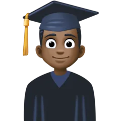 Facebook dla platformy man student: dark skin tone