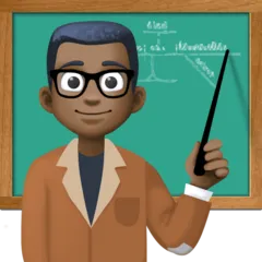 man teacher: dark skin tone för Facebook-plattform