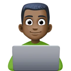 man technologist: dark skin tone สำหรับแพลตฟอร์ม Facebook