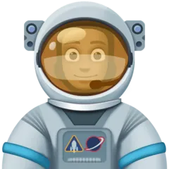 man astronaut: dark skin tone สำหรับแพลตฟอร์ม Facebook