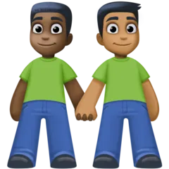 Facebook 플랫폼을 위한 men holding hands: dark skin tone, medium-dark skin tone