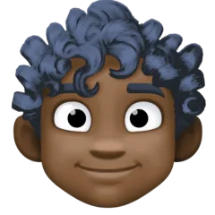 man: dark skin tone, curly hair สำหรับแพลตฟอร์ม Facebook