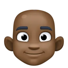 man: dark skin tone, bald alustalla Facebook