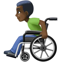man in manual wheelchair: dark skin tone untuk platform Facebook