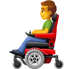 man in motorized wheelchair per la piattaforma Facebook