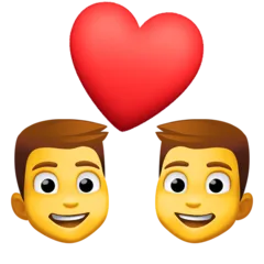 couple with heart: man, man untuk platform Facebook