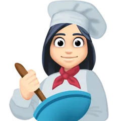 woman cook: light skin tone per la piattaforma Facebook