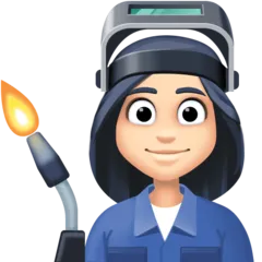 woman factory worker: light skin tone pentru platforma Facebook