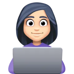 Facebook platformu için woman technologist: light skin tone
