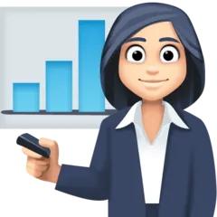 woman office worker: light skin tone untuk platform Facebook