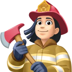 Facebook dla platformy woman firefighter: light skin tone