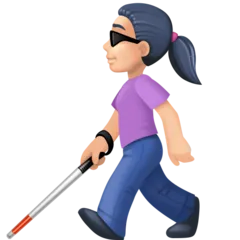 Facebook dla platformy woman with white cane: light skin tone