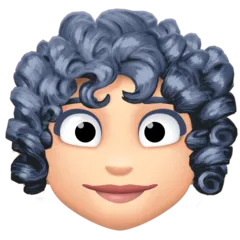 woman: light skin tone, curly hair لمنصة Facebook
