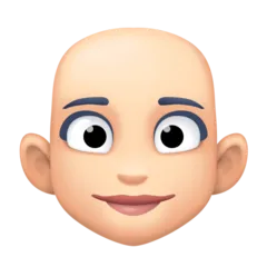 woman: light skin tone, bald für Facebook Plattform
