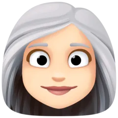 woman: light skin tone, white hair untuk platform Facebook