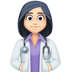 woman health worker: light skin tone for Facebook platform