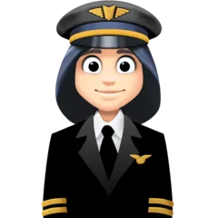 woman pilot: light skin tone untuk platform Facebook