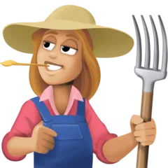 Facebook dla platformy woman farmer: medium-light skin tone