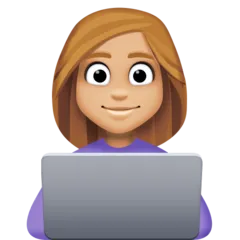 Facebook platformu için woman technologist: medium-light skin tone