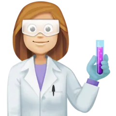 Facebook platformu için woman scientist: medium-light skin tone