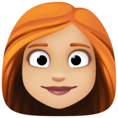 woman: medium-light skin tone, red hair สำหรับแพลตฟอร์ม Facebook
