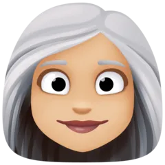 woman: medium-light skin tone, white hair สำหรับแพลตฟอร์ม Facebook