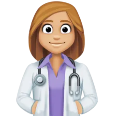 woman health worker: medium-light skin tone for Facebook platform