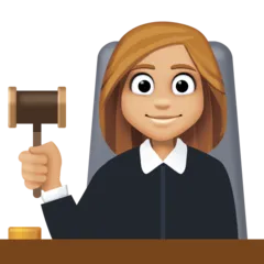 woman judge: medium-light skin tone สำหรับแพลตฟอร์ม Facebook