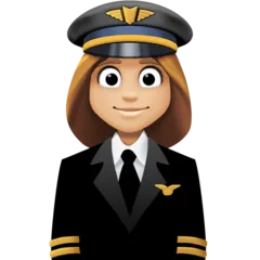 Facebook platformu için woman pilot: medium-light skin tone