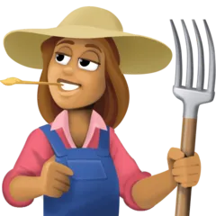 woman farmer: medium skin tone til Facebook platform