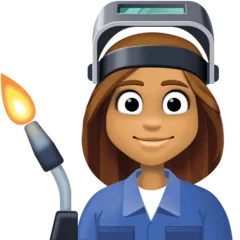 Facebook platformu için woman factory worker: medium skin tone