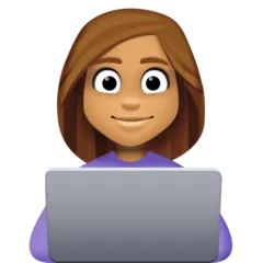 Facebook platformu için woman technologist: medium skin tone