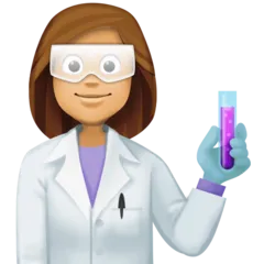 woman scientist: medium skin tone voor Facebook platform