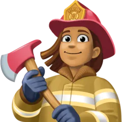 woman firefighter: medium skin tone pentru platforma Facebook
