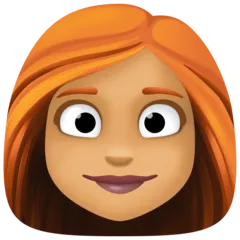 woman: medium skin tone, red hair para la plataforma Facebook