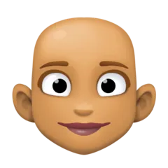 woman: medium skin tone, bald pour la plateforme Facebook