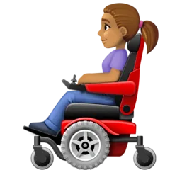 woman in motorized wheelchair: medium skin tone para a plataforma Facebook