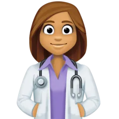 woman health worker: medium skin tone untuk platform Facebook