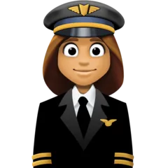 woman pilot: medium skin tone per la piattaforma Facebook